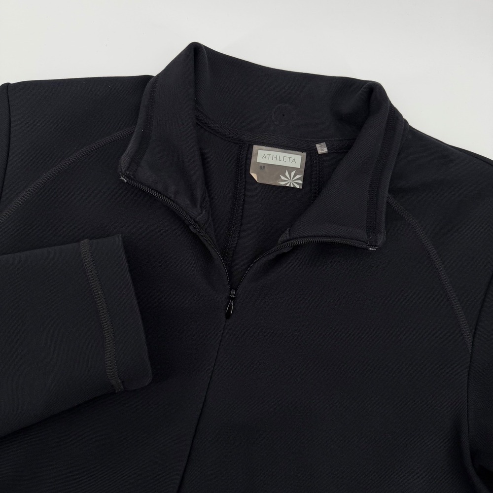 Athleta Black 1/4‎ Zip Long Sleeve Pullover dress Performance Women Small